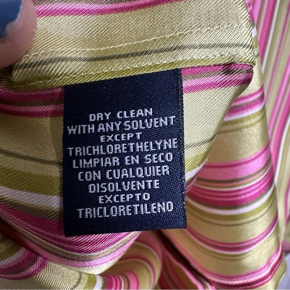 Jones New York Signature Multicolor Striped 100% Silk Size Small Office Preppy - Picture 12 of 14